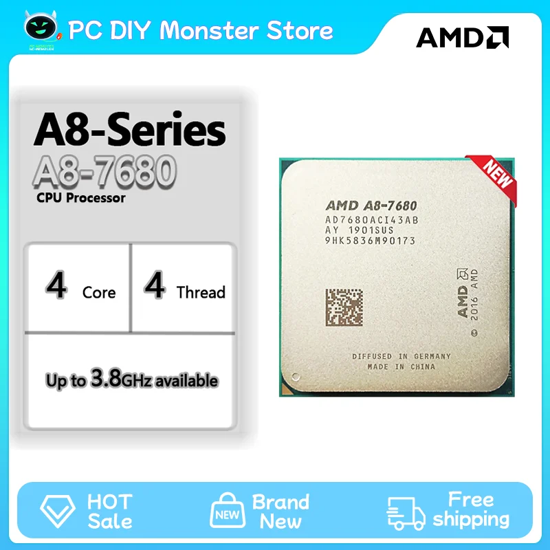 AMD  ھ   CPU μ, A8 7680 A8-Series, 3.5GHz, AD7680ACI43AB, 45W , FM2 + CPU μ, ǰ A8-7680